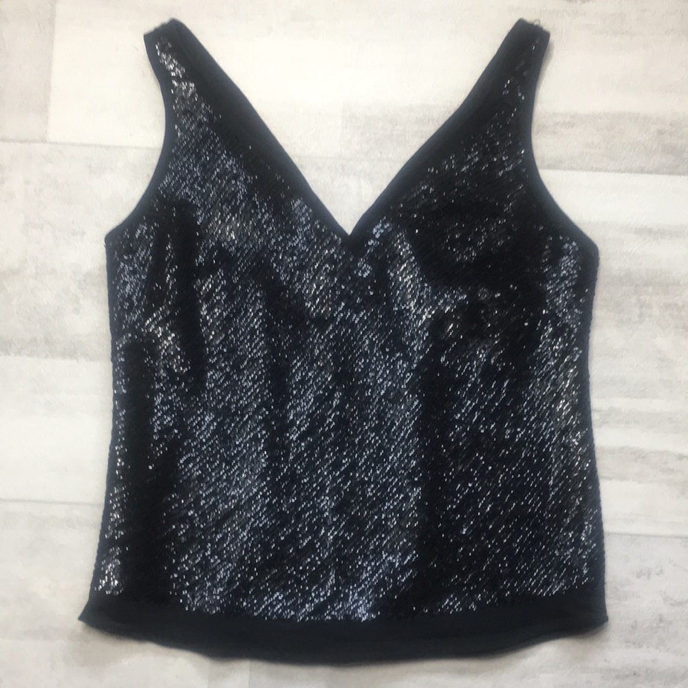 Black sequin tank top from Banana Republic
